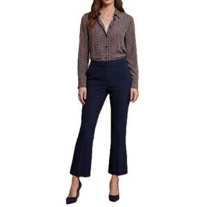 EQUIPMENT Signature 100% Silk Button-Down Blouse – Small, Navy/Red, Workwear, EU